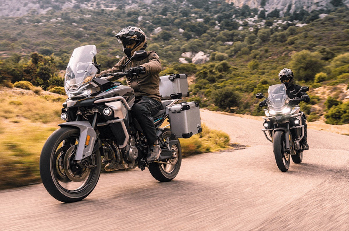 Adventure touring bikes on the road