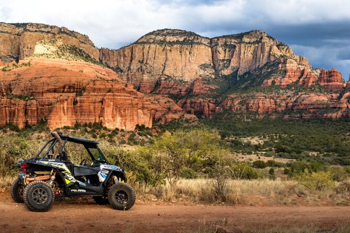 Polaris buggy in the canyon